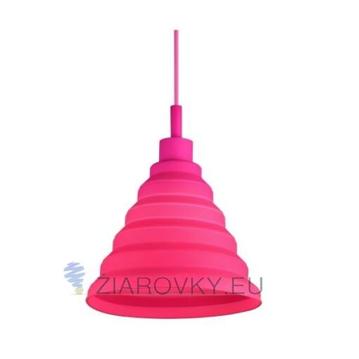 Moderný závesný silikónový luster s textilnou šnúrou v ružovej farbe - Image 3