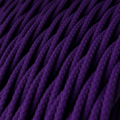 Kábel dvojžilový skrútený v podobe textilnej šnúry v tmavo fialovej farbe, 2 x 0.75mm, 1 meter