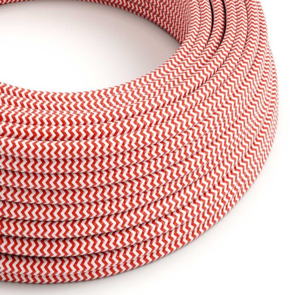Kábel dvojžilový v podobe textilnej šnúry so vzorom Red/White, 2 x 0.75mm, 1 meter
