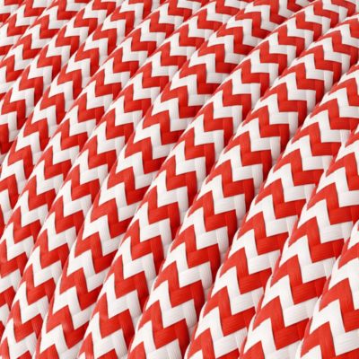 Kábel dvojžilový v podobe textilnej šnúry so vzorom Red:White, 2 x 0.75mm, 1 meter.