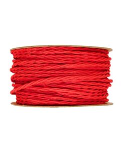Kábel dvojžilový skrútený v podobe textilnej šnúry v červenej farbe, umelý hodváb, 2 x 0.75mm, 1 meter