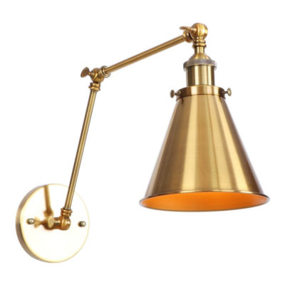 Retro nástenná lampa Shadeness v zlatej farbe (4)