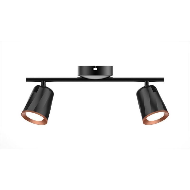Luxusné 12W LED nástenné svietidlo BLACK DOUBLE WALL, studená biela