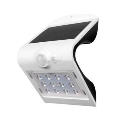 LED solárne nástenné svietidlo v bielej farbe, Denná biela, 1.5W, IP65, 220lm