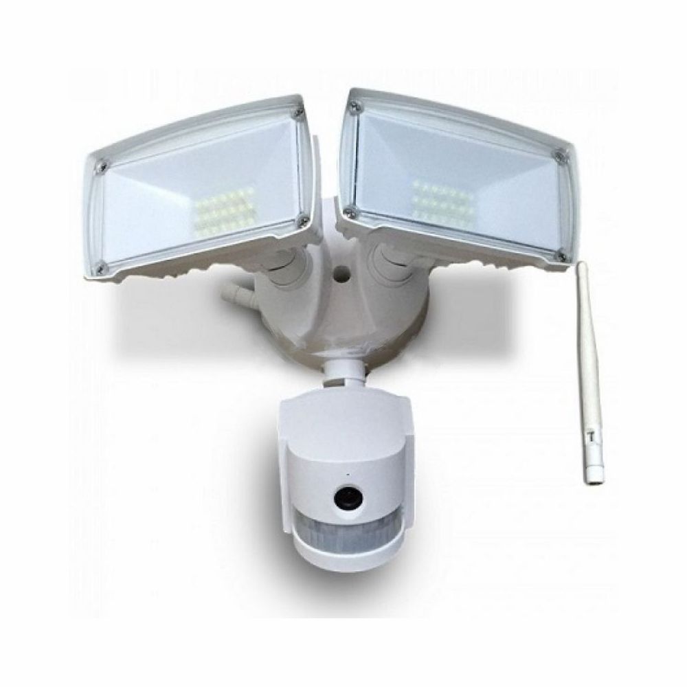 18W LED Reflektor s WIFI senzorovou kamerou, Studená biela, biely