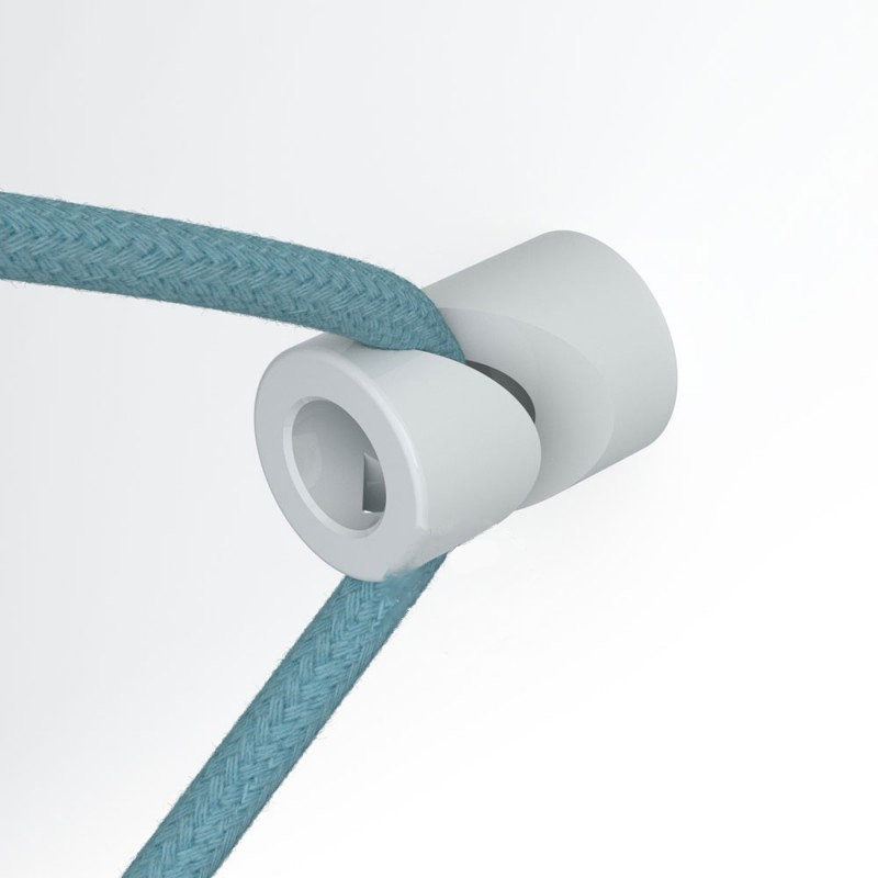 Decentralizér - stropný alebo nástenný háčik pre textilné káble v bielej farbe (1)