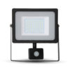 LED reflektor so senzorom - 50W Premium, 4250lm, Studená biela, čierny