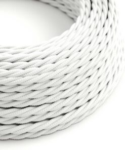 Kábel trojžilový skrútený v podobe textilnej šnúry v bielej farbe, 3 x 0.75mm, 1 meter