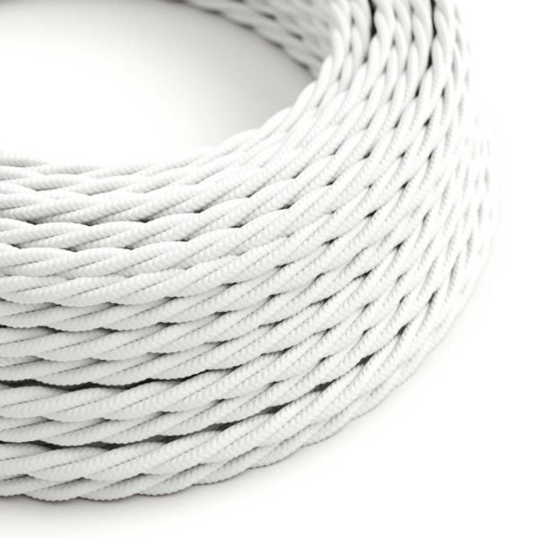 Kábel trojžilový skrútený v podobe textilnej šnúry v bielej farbe, 3 x 0.75mm, 1 meter