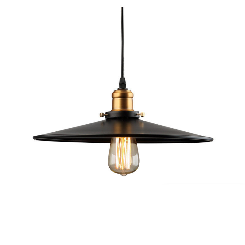 Retro kovové tienidlo v matnej čiernej farbe, priemer 30cm