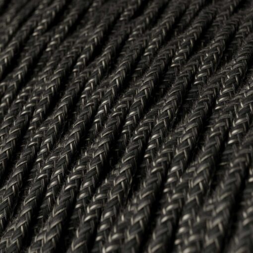 Kábel dvojžilový skrútený v podobe textilnej šnúry so vzorom, Grigio, ľan, 2 x 0.75mm, 1 meter - Image 2