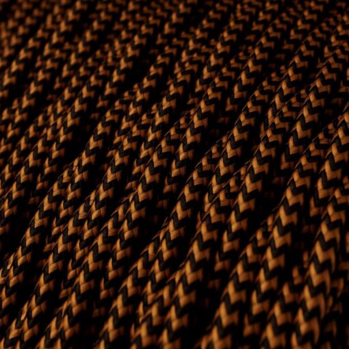 Kábel dvojžilový skrútený v podobe textilnej šnúry so vzorom, Whiskey, umelý hodváb, 2 x 0.75mm, 1 meter - Image 2