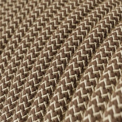 Kábel dvojžilový v podobe textilnej šnúry so vzorom, Marrone:Lino, 2 x 0.75mm, 1 meter