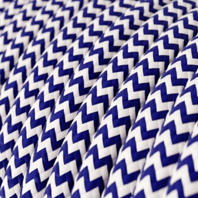 Kábel dvojžilový v podobe textilnej šnúry so vzorom White:Dark blue, 2 x 0.75mm, 1 meter.