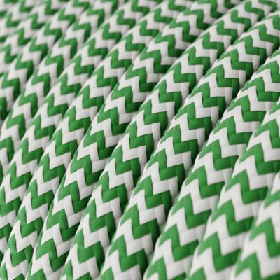 Kábel dvojžilový v podobe textilnej šnúry so vzorom White:Green, 2 x 0.75mm, 1 meter-