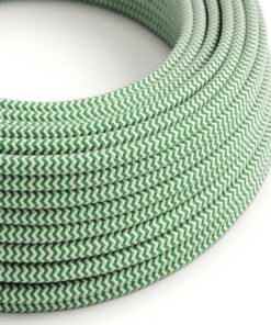 Kábel dvojžilový v podobe textilnej šnúry so vzorom White/Green, 2 x 0.75mm, 1 meter