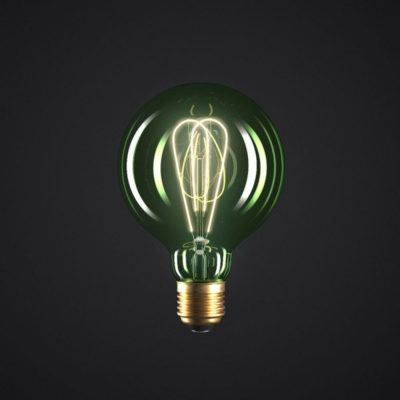 Edison Soft žiarovka, Smaragdová LED žiarovka - GLOBUS - 5W, E27, Stmievateľná, 2200K (2)