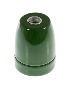 Porcelánová objímka s päticou E27 •  Italy • zelená