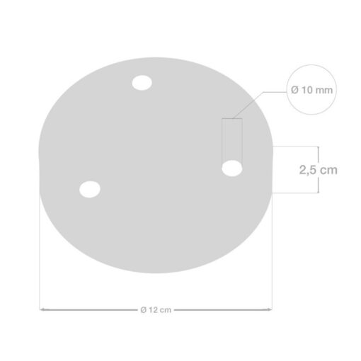 Stropný držiak pre 3 svietidlá, 12cm, kov, čierna matná farba - Image 6