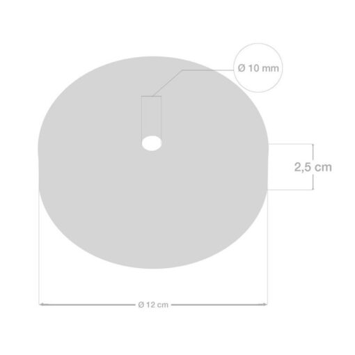 Stropný držiak pre 1 svietidlo, 12cm, kov, biela lesklá farba - Image 4