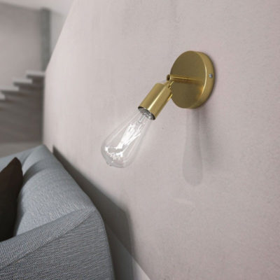 Kovová prispôsobiteľná lampa na stenu alebo strop, mosádzna farba (1)