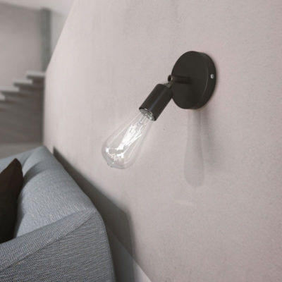 Kovová prispôsobiteľná lampa na stenu alebo strop, čierna farba (3)