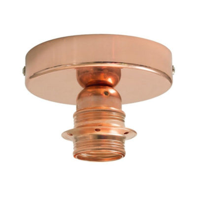 Kovové svietidlo na stenu alebo strop, možnosť pripojenia tienidla, medená farba (1)