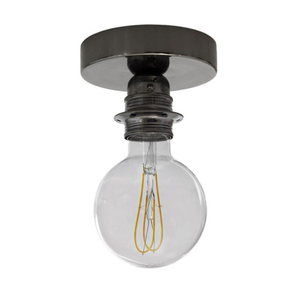 Kovové svietidlo na stenu alebo strop, možnosť pripojenia tienidla, perleťovo čierna (1)