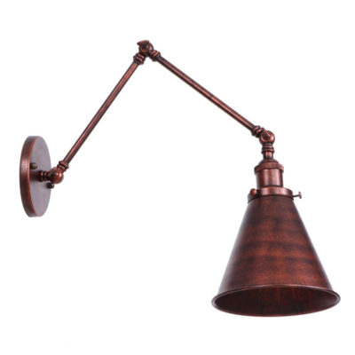 Retro nástenná lampa Shadeness v staro medenej farbe (2)