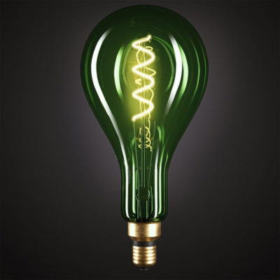 Edison Soft žiarovka, Smaragdová LED žiarovka - XXL - 5W, E27, Stmievateľná, 2000K (2)
