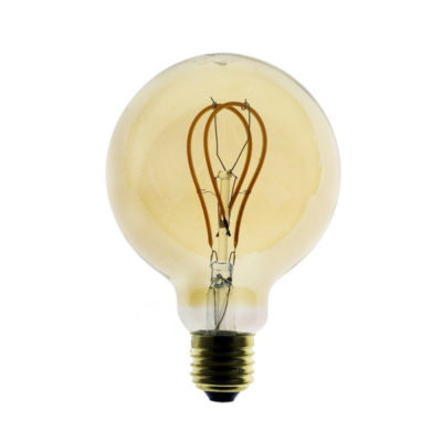 Edison Soft žiarovka, Jantárová LED žiarovka - GLOBUS - 5W, E27, Stmievateľná, 2000K (1)