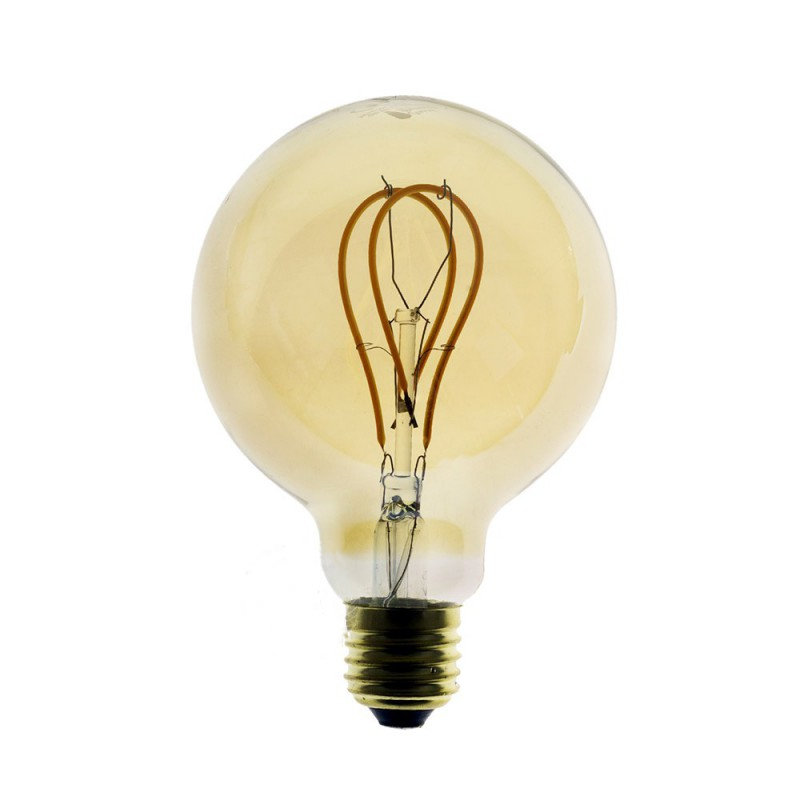 Edison Soft žiarovka, Jantárová LED žiarovka - GLOBUS - 5W, E27, Stmievateľná, 2000K (1)