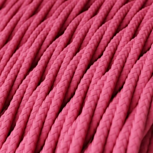 Kábel dvojžilový skrútený v podobe textilnej šnúry v tmavo ružovej farbe farbe, umelý hodváb, 2 x 0.75mm, 1 meter - Image 2
