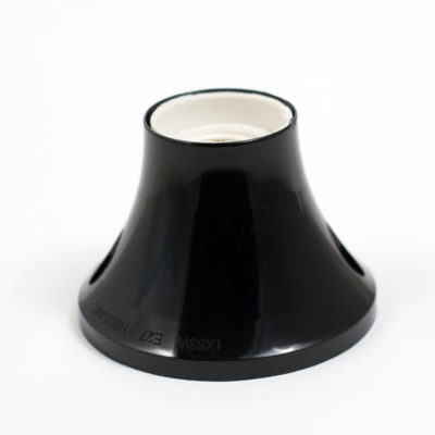 Stropná a nástenná objímka z termoplastu, E27, čierna farba (2)