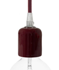 Handmade keramická objímka s príslušenstvom v bordovej farbe