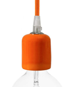 Handmade keramická objímka s príslušenstvom v oranžovej farbe