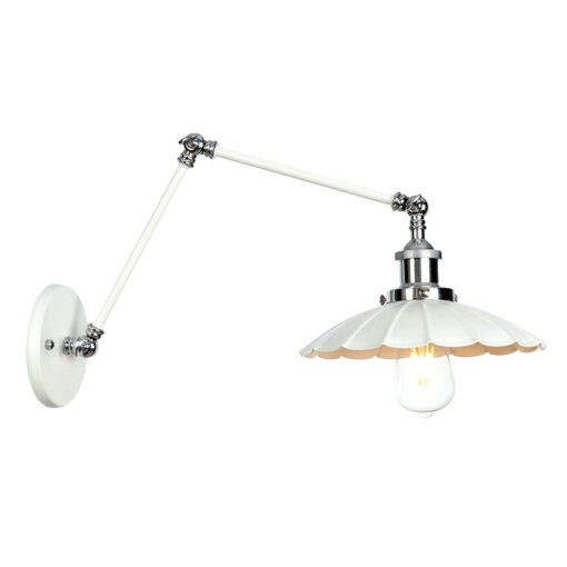 Starodávna nástenná lampa Chester, biela farba - Image 6