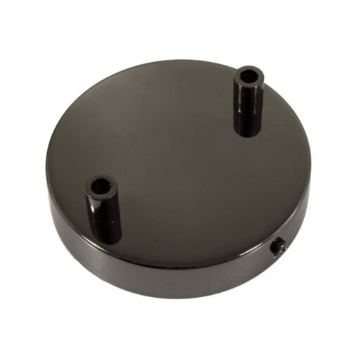 Stropný držiak pre 2 svietidlá, 12cm, kov, perlová čierna farba (2)
