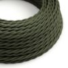 Elektrický kábel dvojžilový skrútený potiahnutý bavlnou v zeleno sivej farbe, 2 x 0.75mm, 1 meter