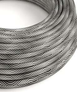 Textilný kábel Optical Vertigo - čierna/strieborná, 2 x 0.75mm, 1 meter