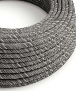 Textilný kábel, bavlna, Vertigo - čierna/mélange, 2 x 0.75mm, 1 meter