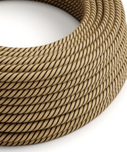 Textilný kábel, bavlna+juta, Vertigo - tabáková farba, 2 x 0.75mm, 1 meter