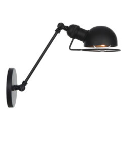 Vintage nástenná lampa Masel20 v čiernej farbe