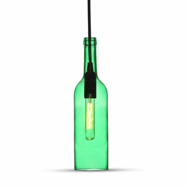 Závesné svietidlo do baru Bottle v zelenej farbe