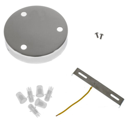 Chrómový stropný držiak pre 3 svietidlá, 12cm, kov - Image 3