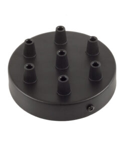 Čierny matný stropný držiak pre 7 svietidiel, 12cm, kov