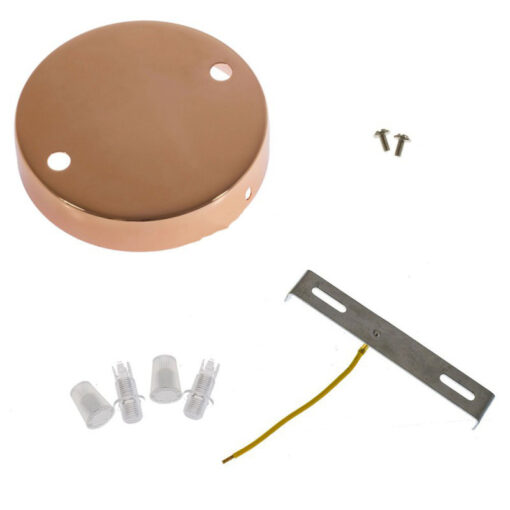 Medený stropný držiak pre 2 svietidlá, 12cm, kov - Image 4