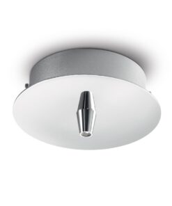 Kovová stropná rozeta pre 1 svietidlo, okrúhla v chrómovej farbe | Ideal Lux
