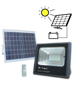 LED Solárny reflektor s 16W solárnym panelom, Studená biela, 1050lm