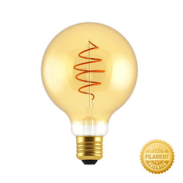 Zlatá LED žiarovka - CROISSANT SHINES - 5W, E27, Stmievateľná, 2000K, 250lm copy